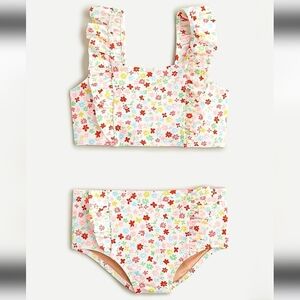 Crewcuts Floral Two-piece Swimsuit With Ruffle